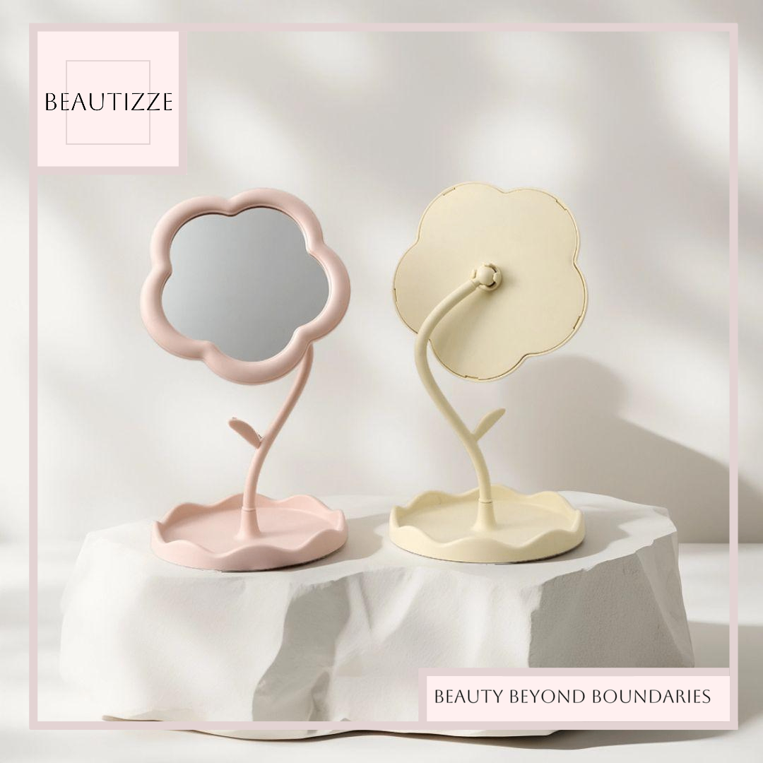 Adorable Desktop Makeup Mirror With Sunflower Design – Perfect for Your Beauty Routine