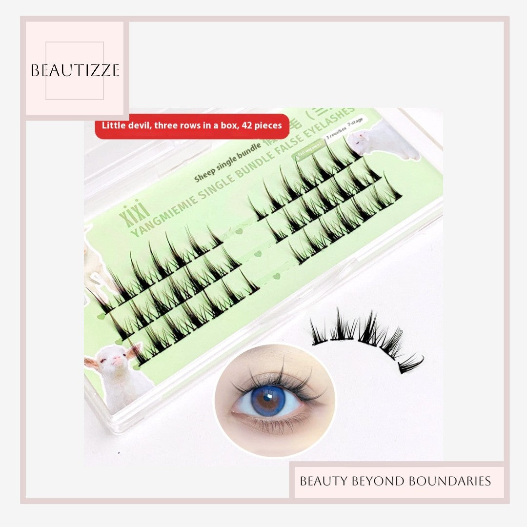 Trilogy False Cat Ears Lower Eyelashes – Segmented, Natural-Looking Lashes for Everyday Glam