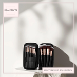 Twelve Bottles Black PU Zipper Bag Makeup Brush Set – Best Affordable Professional Tools for Your Beauty Routine