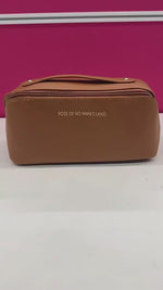 Large Capacity Travel Cosmetic Bag – Waterproof PU Leather Makeup Organizer for Women